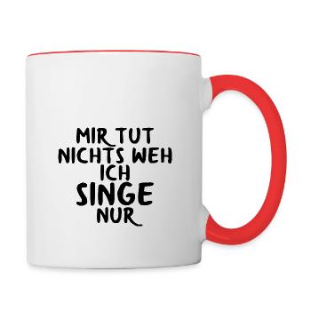 Singen - Tasse zweifarbig - Weiß/Rot - Rechts