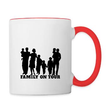 Familie Urlaub Reise Familienausflug Geschenkidee - Tasse zweifarbig - Weiß/Rot - Rechts