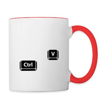 Ctrl V - Tasse zweifarbig - Weiß/Rot - Rechts