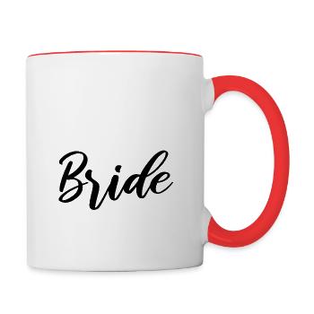 jeune mariée - Mug contrasté - blanc/rouge - Droite