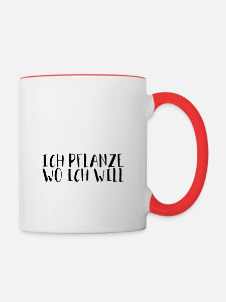 Pflanzen - Tasse zweifarbig - Weiß/Rot