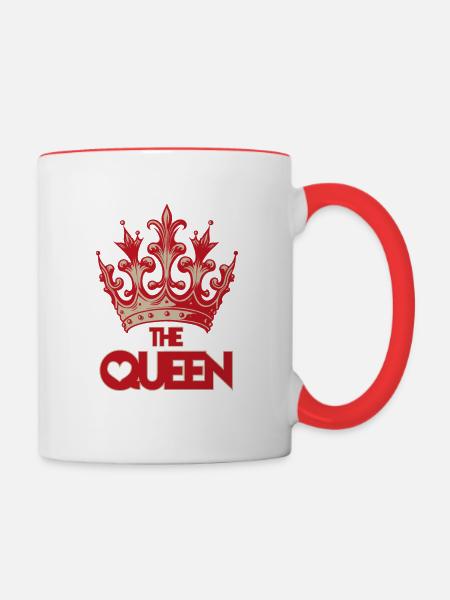 La Reine - Mug contrasté - blanc/rouge