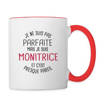 Pas parfaite mais monitrice - Mug contrasté - blanc/rouge - Droite