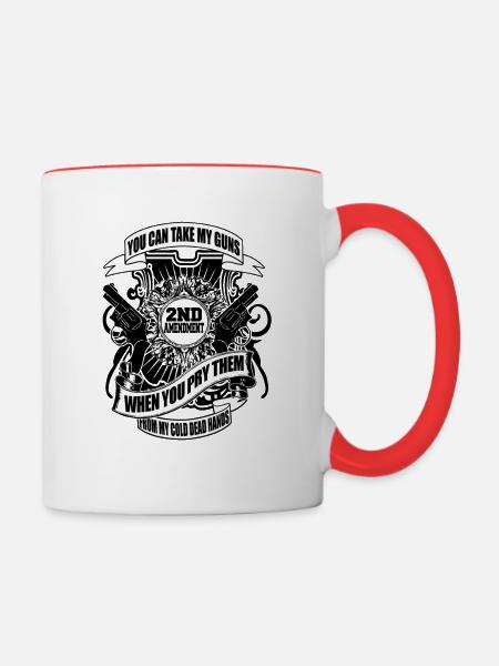 Guns - Tasse zweifarbig - Weiß/Rot
