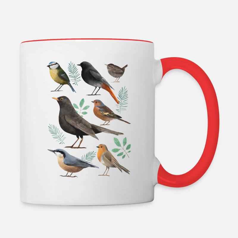 Little ornithology - Contrasting Mug - white/red