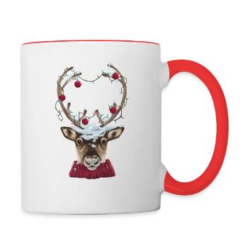Christmas Time - Tasse zweifarbig - Weiß/Rot - Rechts