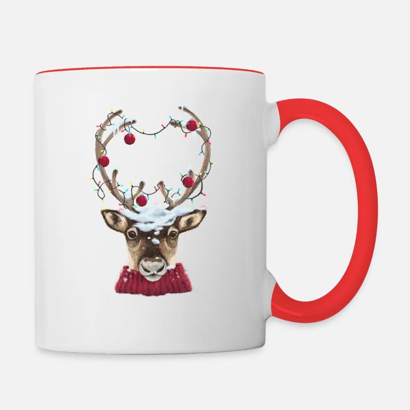 Temps de noel - Mug contrasté - blanc/rouge