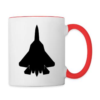 Russian Suchoi Su-57, Sukhoi Su-57 military jet - Tasse zweifarbig - Weiß/Rot - Rechts