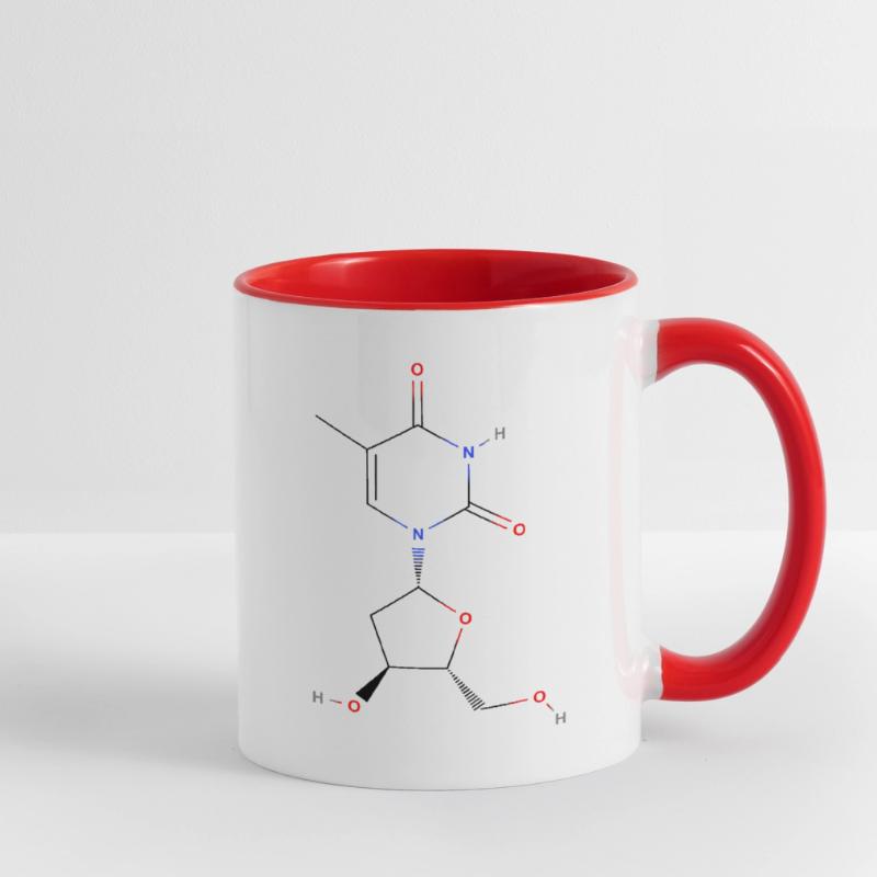 Thymidine Molecule - Colored Structural Formula Contrasting Mug