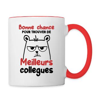 Cadeau collègue - Mug contrasté - blanc/rouge - Droite