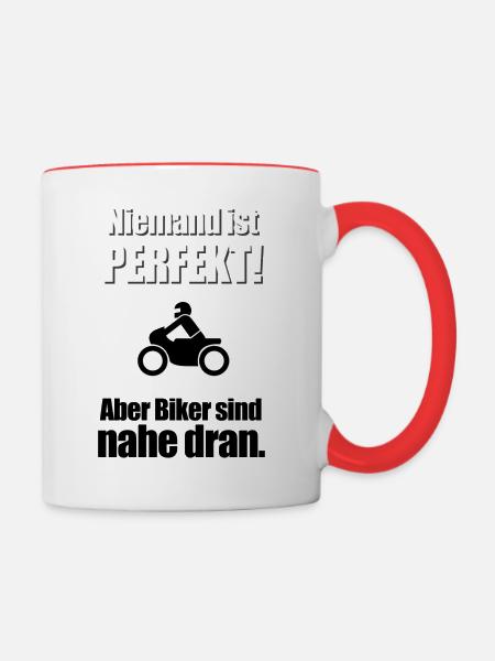 Perfekt - Tasse zweifarbig - Weiß/Rot
