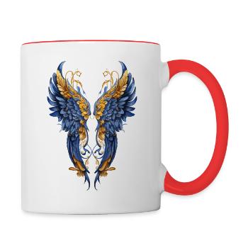 Ukraine Angel Wings Slava Ukraini - Contrasting Mug - white/red - Right