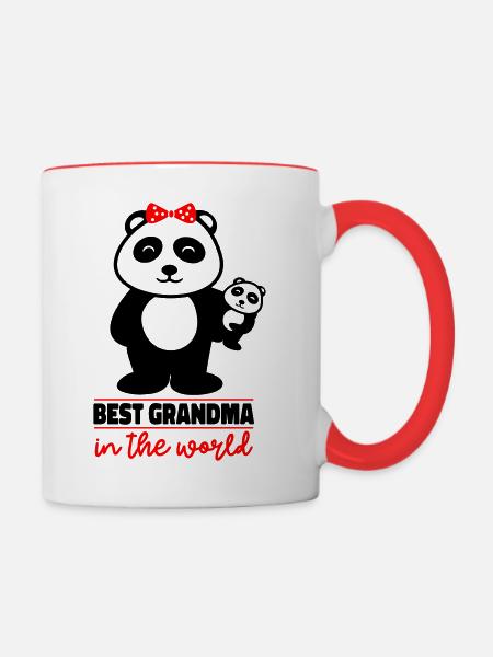 Beste Oma der Welt - Tasse zweifarbig - Weiß/Rot