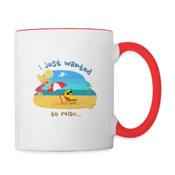 I just wanted to relax - Contrasting Mug - white/red - Right