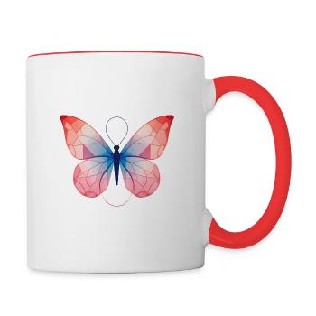 Geometrical Butterfly - Contrasting Mug - white/red - Right