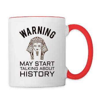 HISTORY HISTORIAN : History Warning - Mug contrasté - blanc/rouge - Droite