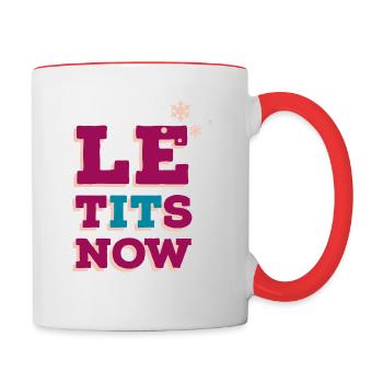 let it snow - Tasse zweifarbig - Weiß/Rot - Rechts