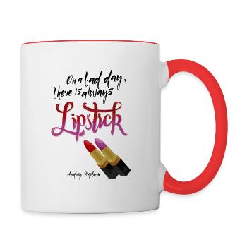Rouge à lèvres - Mug contrasté - blanc/rouge - Droite