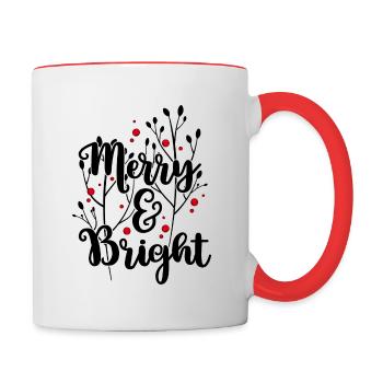 Merry and Bright - Contrasting Mug - white/red - Right