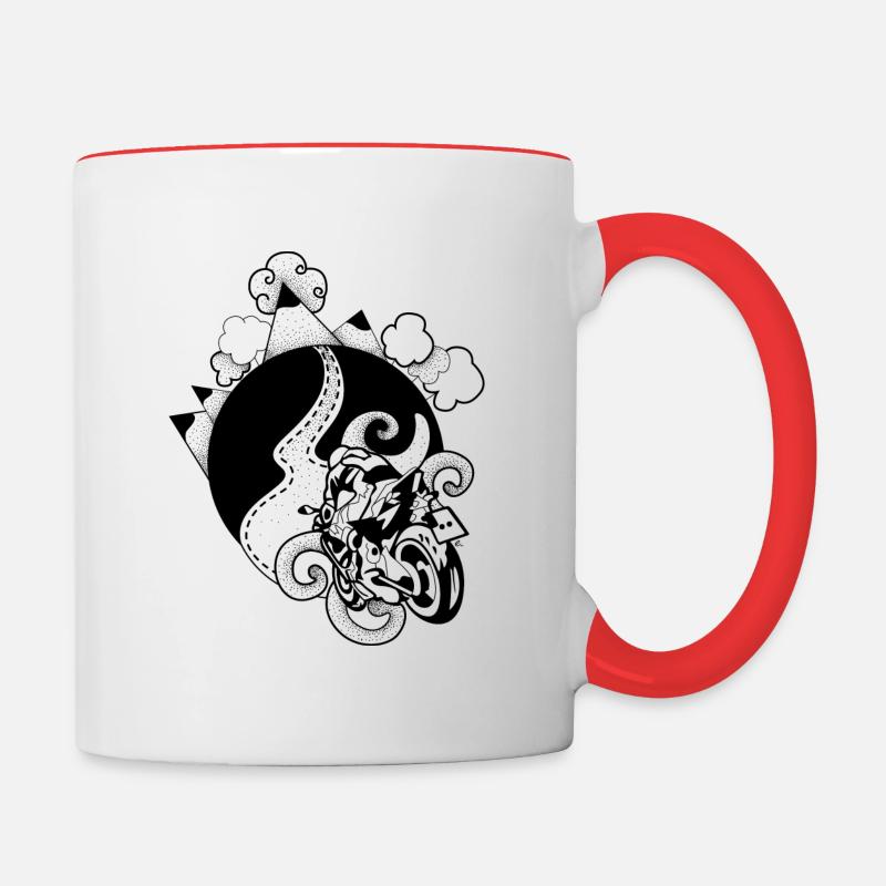 Partir à L'aventure - Mug contrasté - blanc/rouge