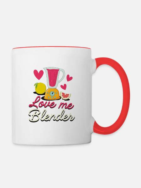 Liebe mich Mixer - Tasse zweifarbig - Weiß/Rot