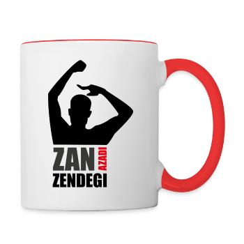 Zan Zendegi Azadi - Tasse zweifarbig - Weiß/Rot - Rechts