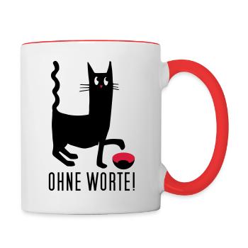 Ohne Worte - Tasse zweifarbig - Weiß/Rot - Rechts