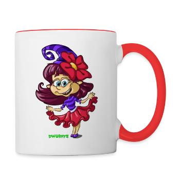 Dworfy Zwergline - Tasse zweifarbig - Weiß/Rot - Rechts