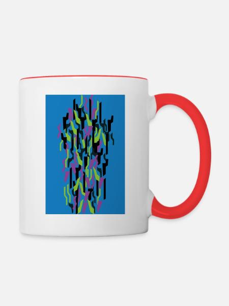 Camouflage Kunst - Tasse zweifarbig - Weiß/Rot