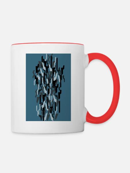 Camouflage Kunst Blau Gaming - Tasse zweifarbig - Weiß/Rot