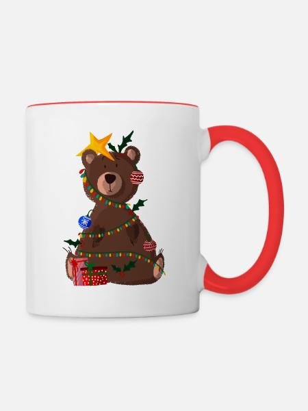 Bärenbaum - Tasse zweifarbig - Weiß/Rot
