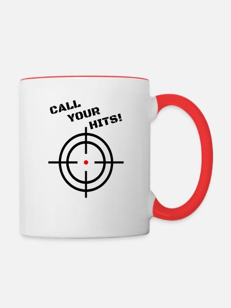 CALL YOUR HITS! - Tasse zweifarbig - Weiß/Rot
