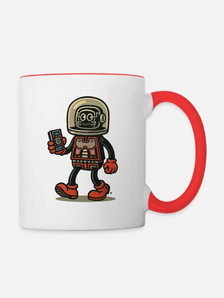 Spionage-Roboter - Tasse zweifarbig - Weiß/Rot