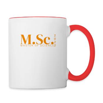 M.Sc. - MASTER OF SCIENCE 2022 - Mug contrasté - blanc/rouge - Droite