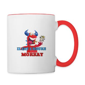 éh il est l'heure morray - Mug contrasté - blanc/rouge - Droite