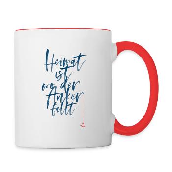 LA MAISON EST O L'ANCRE TOMBE - Mug contrasté - blanc/rouge - Droite