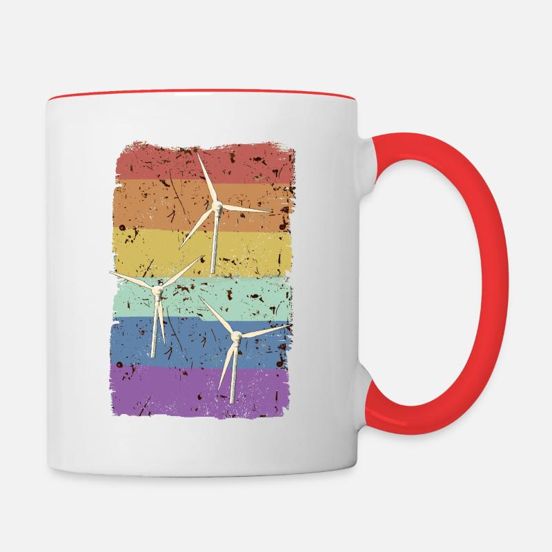 Various wind turbines (2) - Contrasting Mug - white/red
