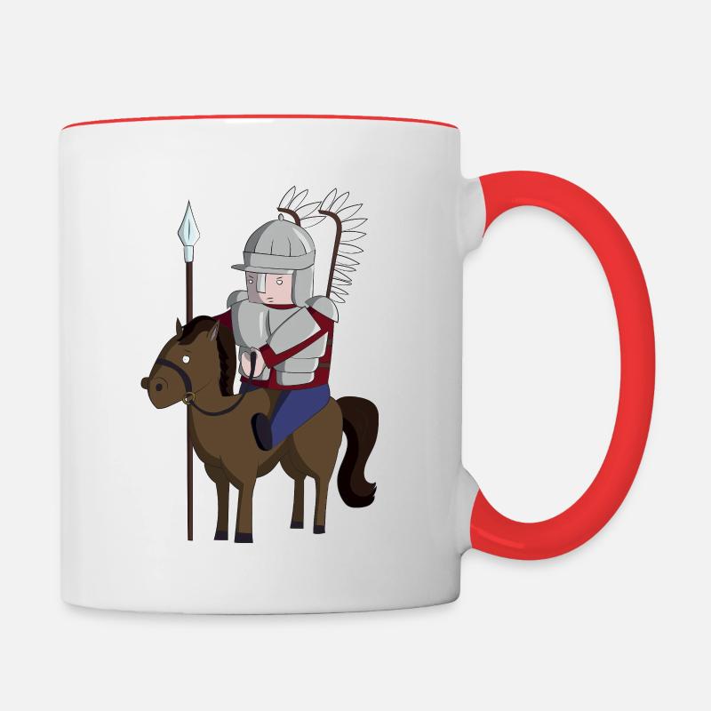 Hussard ailé - Mug contrasté - blanc/rouge