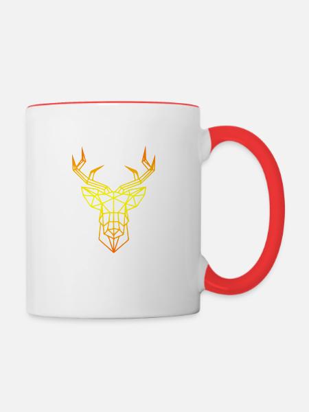 Deer - Tasse zweifarbig - Weiß/Rot