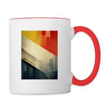 Bauhaus - Illustration inspirée de l’architecture - Mug contrasté - blanc/rouge - Droite