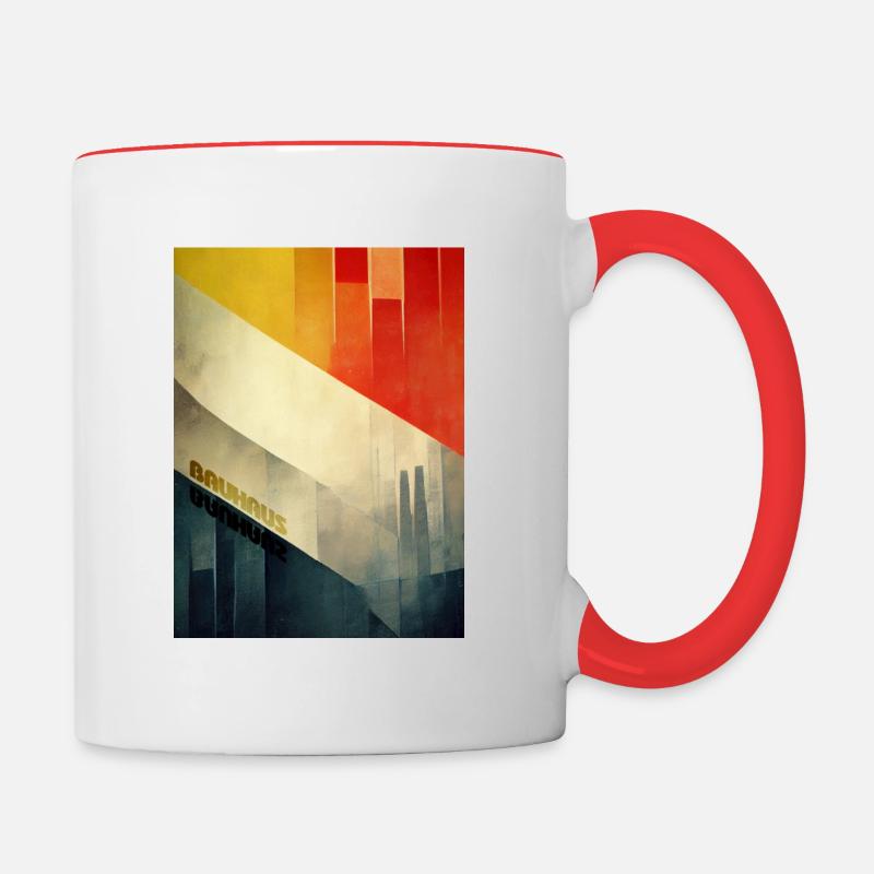 Bauhaus - Illustration inspirée de l’architecture - Mug contrasté - blanc/rouge