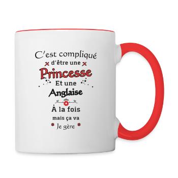 Princesse Anglaise - Mug contrasté - blanc/rouge - Droite