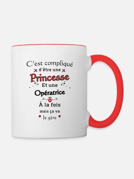 Prinzessinnen-Operator - Tasse zweifarbig - Weiß/Rot