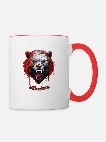 Bayern Bär - Tasse zweifarbig - Weiß/Rot
