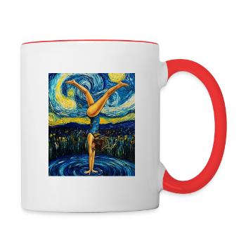 Van Gogh Gymnastik Mädchen Turnerin - Tasse zweifarbig - Weiß/Rot - Rechts