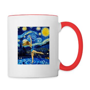 Van Gogh Gymnastik Mädchen Turnerin - Tasse zweifarbig - Weiß/Rot - Rechts