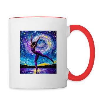 Van Gogh Gymnastik Mädchen Turnerin - Tasse zweifarbig - Weiß/Rot - Rechts