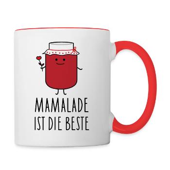 Mamas Marmelade - Tasse zweifarbig - Weiß/Rot - Rechts