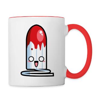 Kawaii Tampon Fella - Mug contrasté - blanc/rouge - Droite