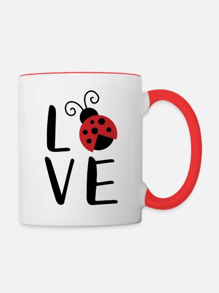 Marienkäfer - Tasse zweifarbig - Weiß/Rot